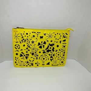 Women’s neon laser clutch bag